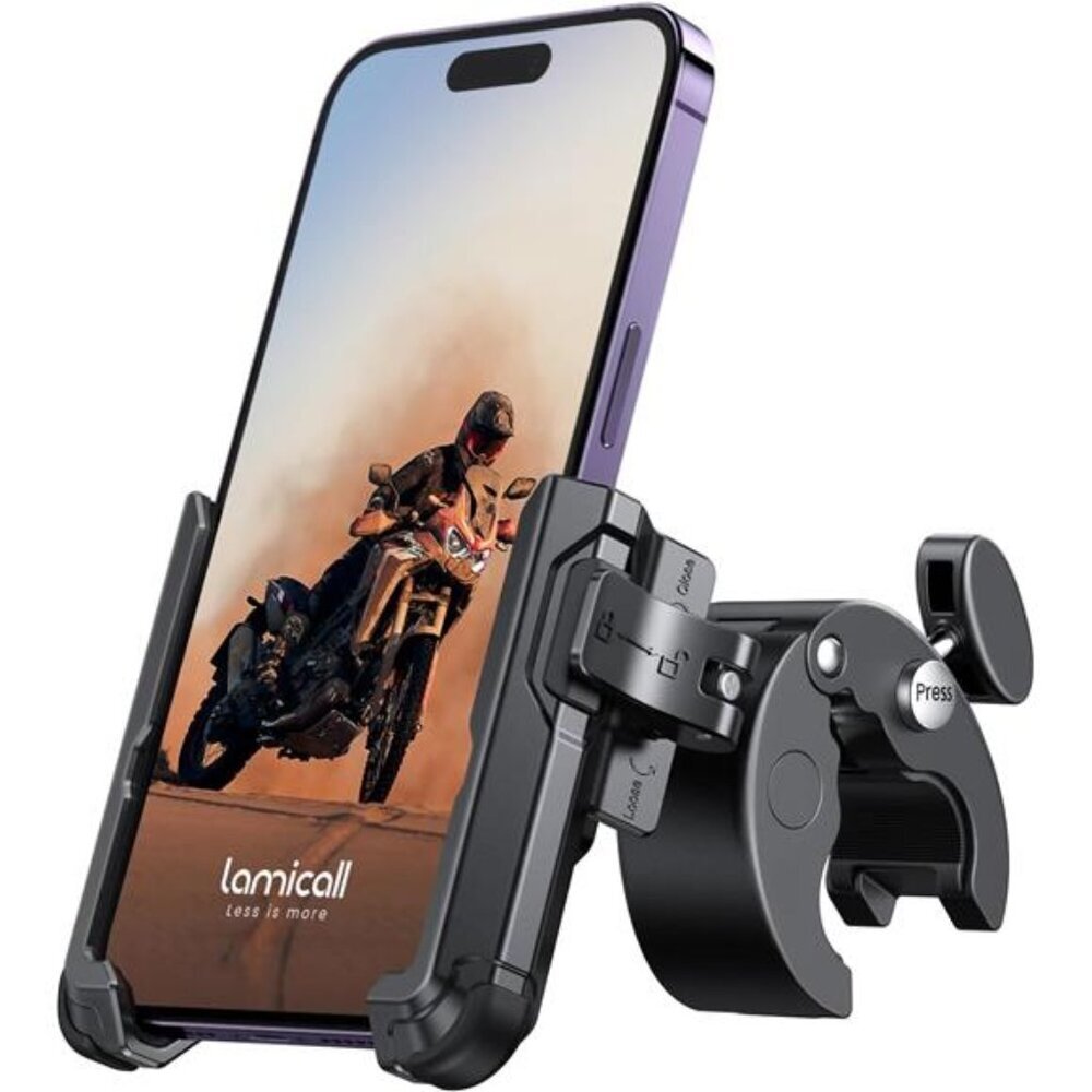Motorcycle Phone Mount Holder [Camera Friendly] [1s Lock]Phone Holder Handlebar